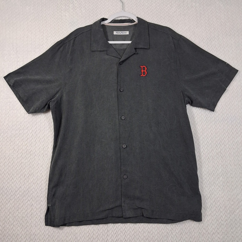 Tommy Bahama Boston Red Sox Shirt Mens Large Gray